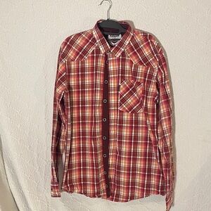 Hockey Gong Show Red and Yellow Plaid Casual Shirt. Sp0orty, Players and Fans
